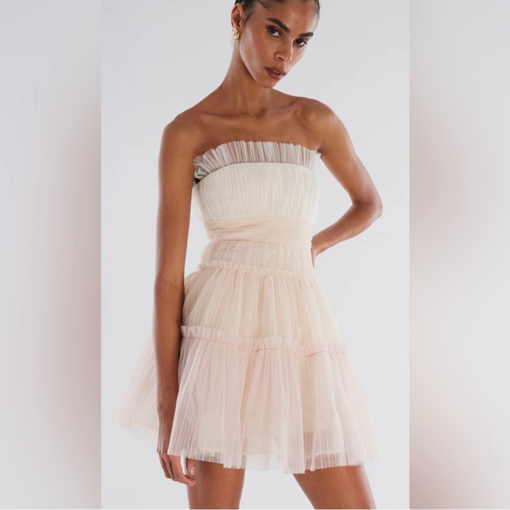 BCBGMaxazria Strapless Tiered Tulle Mini Dress Size 12 New w/Tag ONLINE for $398 - Picture 6 of 17